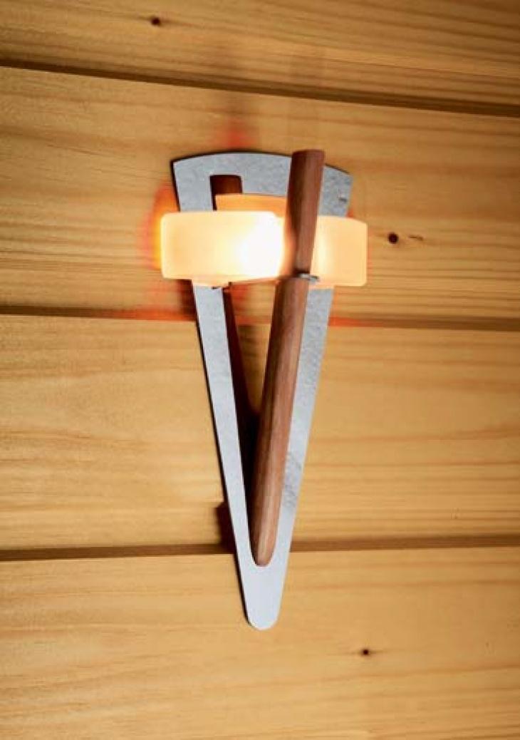 TL100 LED Světlo do parní sauny "Pochodeň"  dřevo